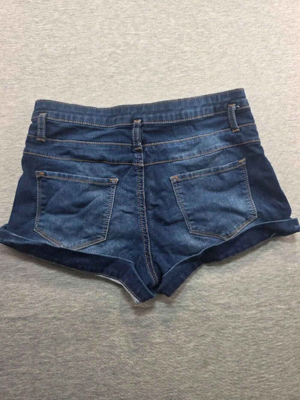 NOBO Mid Rise Denim Shorts Dark Wash Exposed Button Fly Size 11